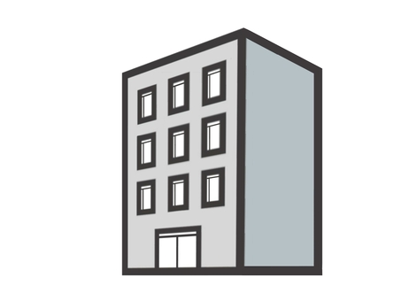 ビル(建築物)のイラストアイコン 会社,ビル,オフィス,建造物,仕事,本社,支社,職場,企業,ビジネスのイラスト素材