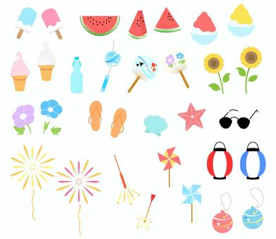 summer illustration collection, , JPG, PNG and AI