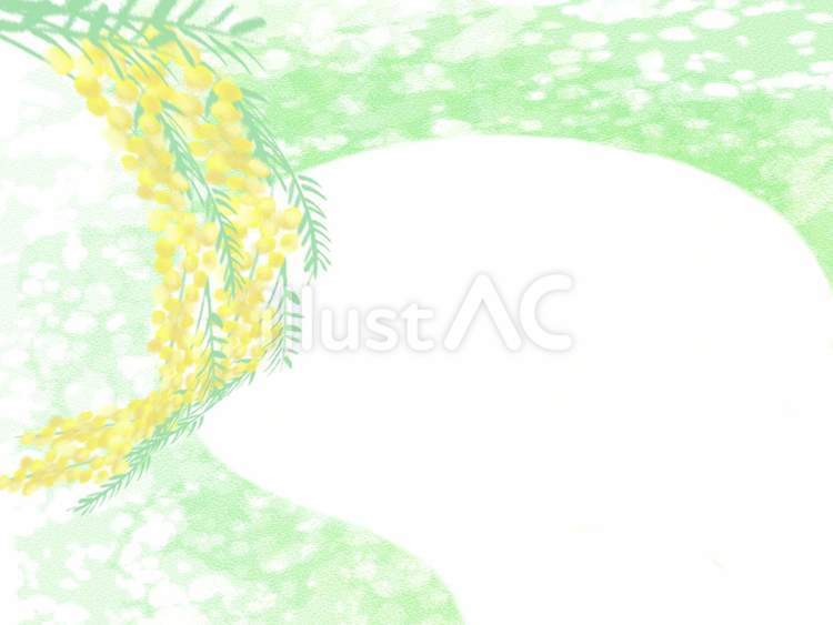 ミモザと木漏れ日フレーム手描きイラスト 花,ミモザ,木漏れ日のイラスト素材