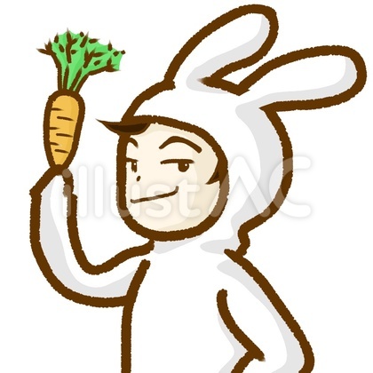 うさうさと人参、白。