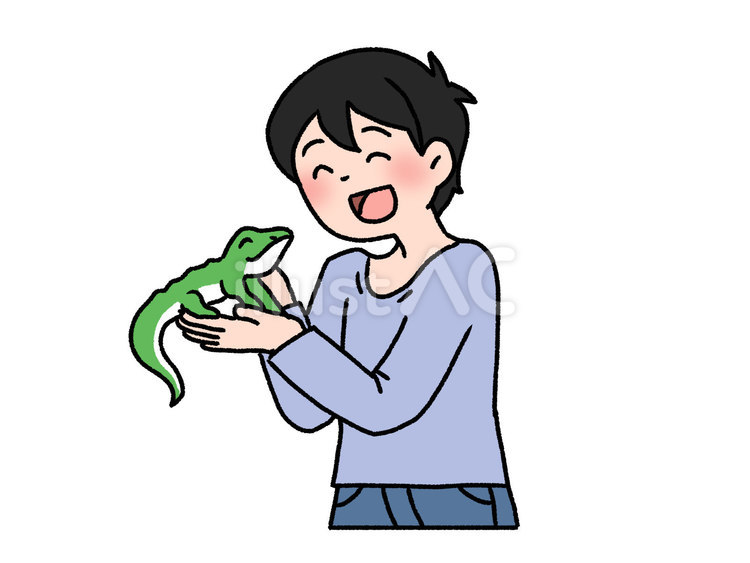 爬虫類愛好家 爬虫類,トカゲ,ペットのイラスト素材