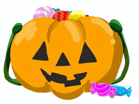 お菓子バスケット(満杯) お菓子バスケット,満杯,お菓子,ハロウィン,入れ物のイラスト素材