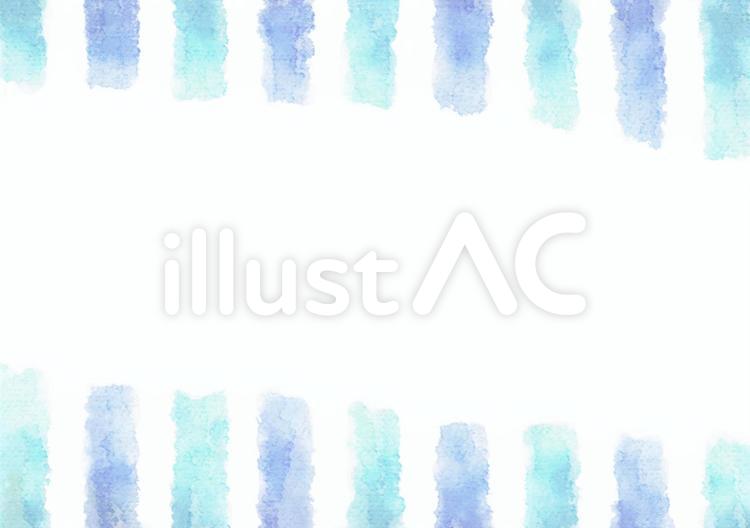 水彩画の縦ストライプ・中央白・青 水彩,ストライプ,青のイラスト素材