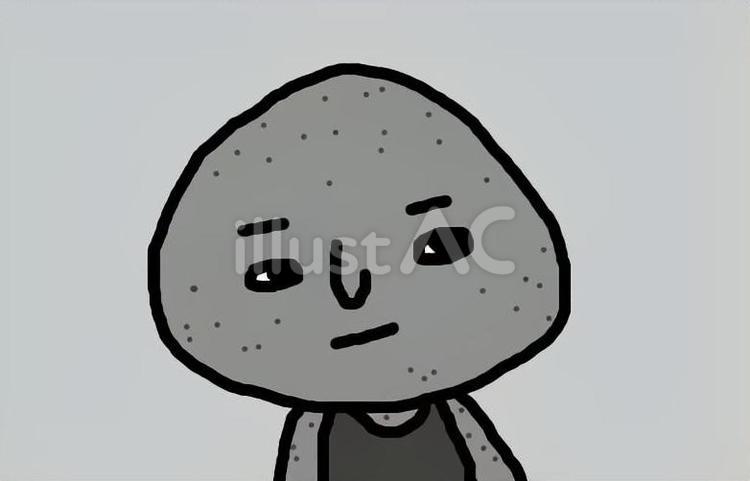 石頭くん 石,頭,頑固のイラスト素材