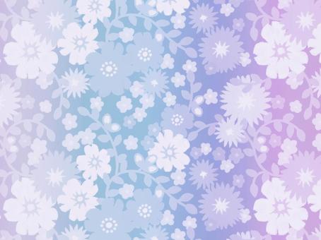 和柄_小花と淡いグラデーションの背景02 花,小花,和柄,和風,グラデーション,淡い,ほのか,青,空色,薄紫のイラスト素材