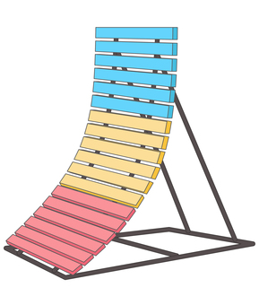 逆上がり補助器（線あり） 逆上がり,補助器,補助板,体育,スポーツ,運動,補助,運動場,学校,授業のイラスト素材