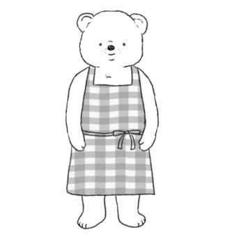 Illustration, bear, animal, apron, 