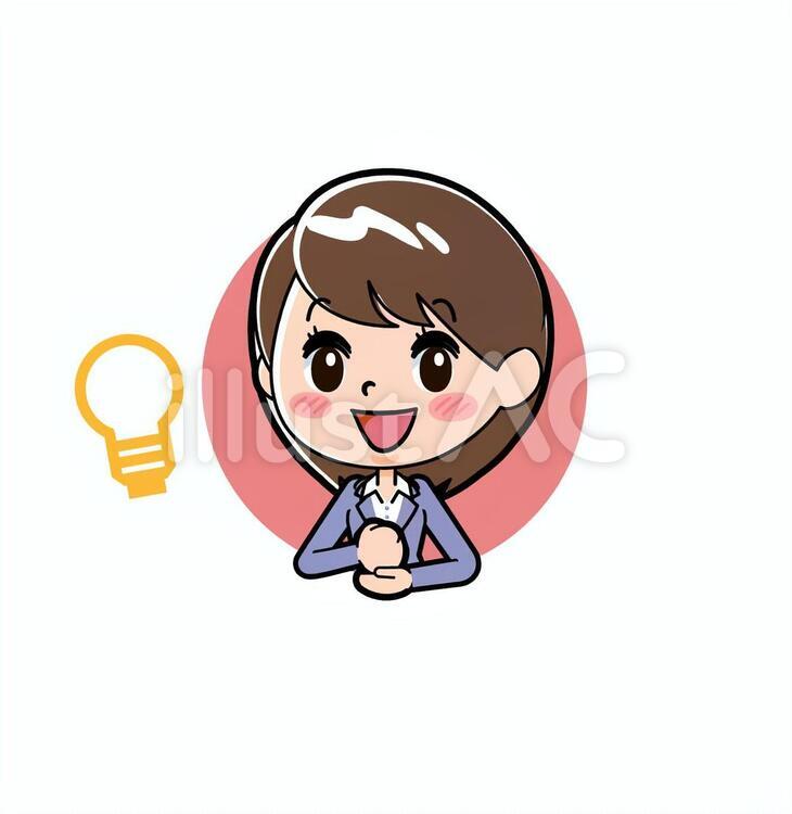 スーツの若い女性　アイコンアイデア アイデア,発想,女性のイラスト素材