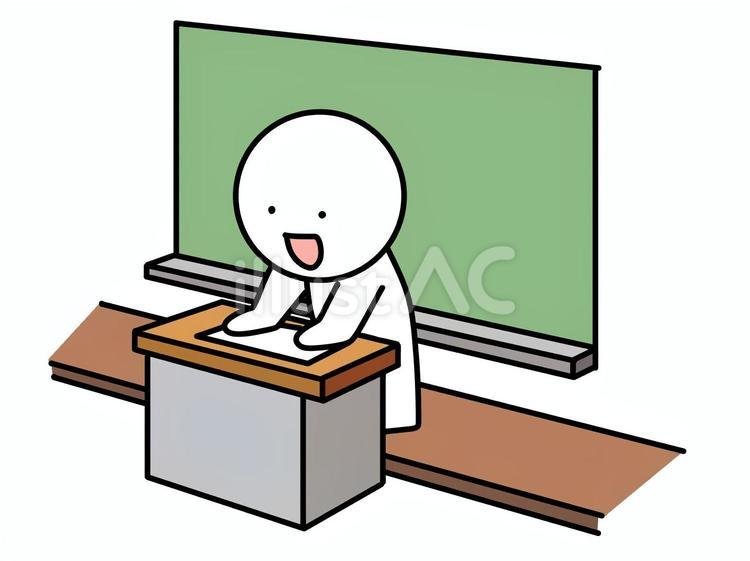 授業をする棒人間 授業,棒人間,教壇のイラスト素材