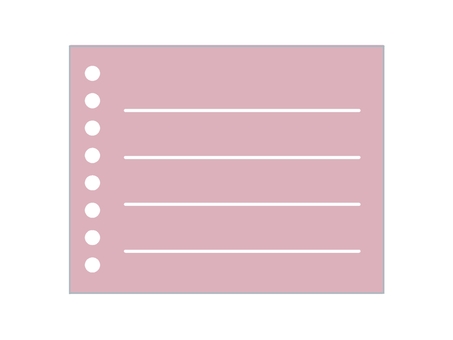 くすみピンクのメモ風フレーム メモ,ノート,罫線,フレーム,シンプル,かわいい,やさしい色,くすみカラー,メッセージカード,手書き風のイラスト素材