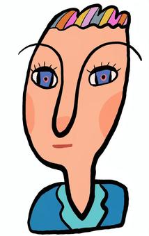 無表情な女性 顔,アイコン,女性,人物,無表情,イラストのイラスト素材