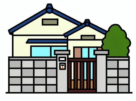 一軒家 一軒家 一軒家,一戸建て,建物,分譲住宅,マイホーム,イラストのイラスト素材