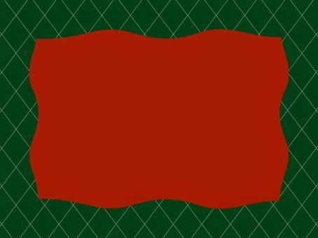 緑のクロス背景と赤の枠 背景,クロス,格子,模様,緑,赤,メッセージ,枠,波型,デザインのイラスト素材