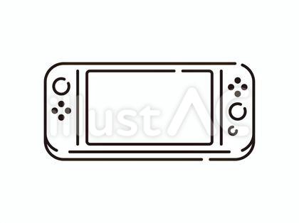 携帯ゲーム機のシンプルイラスト ライン