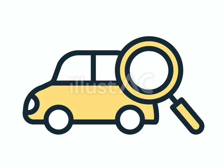 査定・調査する車のアイコン 車,新車,アイコンのイラスト素材