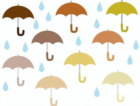 Illustration, umbrella, red, set, 