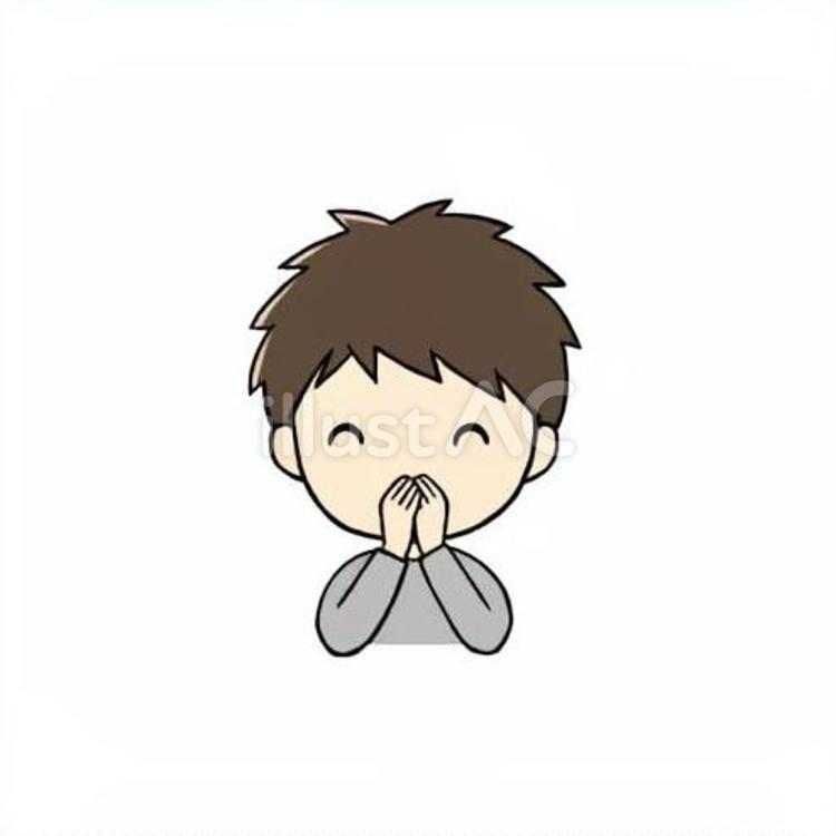 口をおさえる小学生男児 口,おさえる,ふさぐのイラスト素材