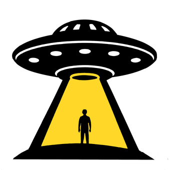 UFOにさらわれる人 ufo,拉致,人,未確認飛行物体,シルエット,連れ去り,接触,宇宙,未知,オカルトのイラスト素材