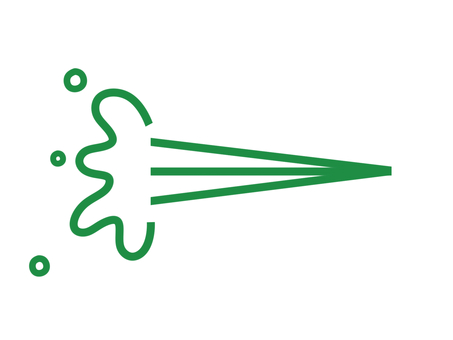 液体等が吹き出す様子の効果線（緑） 効果線,水,液体,吹き出す,飛び散る,飛散,飛沫,しぶき,滴,ほとばしるのイラスト素材