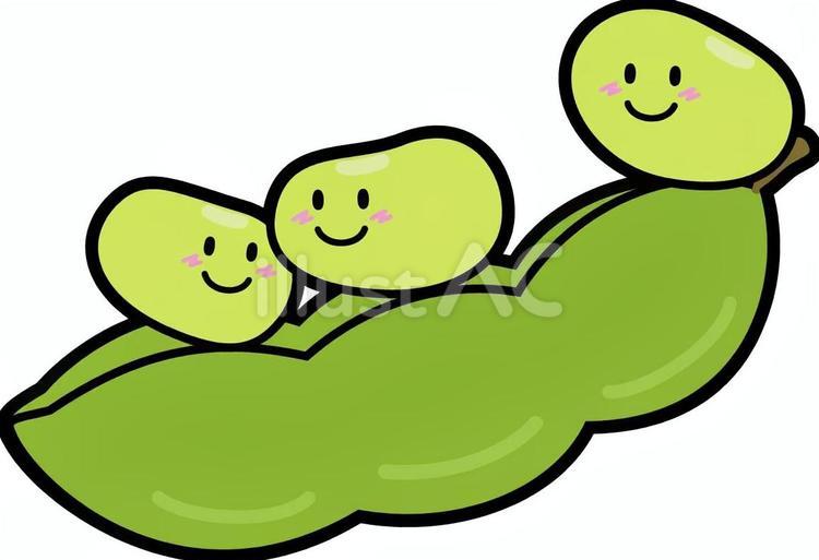 にっこり枝豆ちゃんたち２ 枝豆,エンドウ豆,豆のイラスト素材