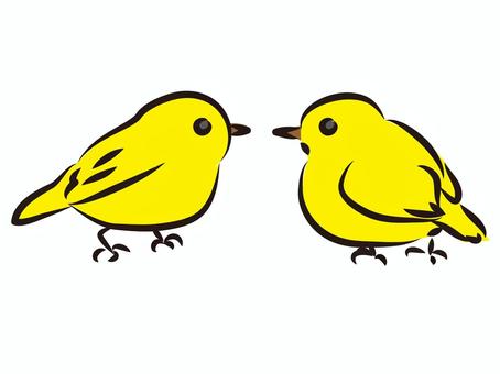 two yellow birds, , JPG, PNG and AI