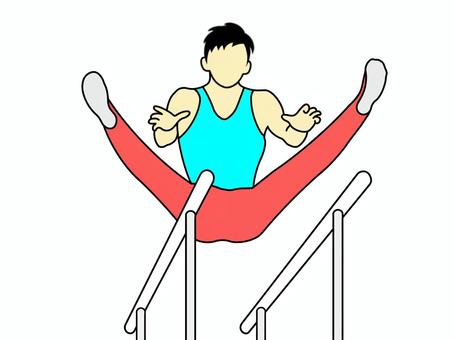 体操 平行棒,体操,競技,種目,スポーツ,運動,人,人物,男性,選手のイラスト素材