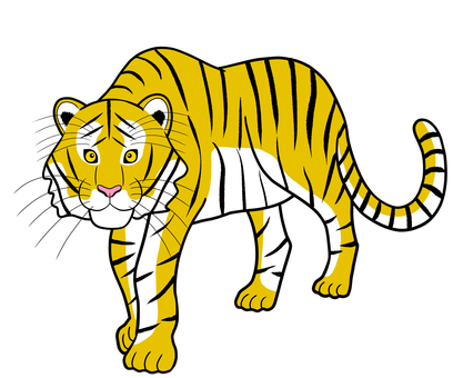 トラのイラスト 虎,動物,猛獣,干支,シンプル,イラストのイラスト素材