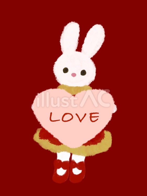 LOVE  love,ハート,うさぎのイラスト素材