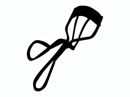 ビューラーのシルエット ビューラー,メイク,道具,まつ毛,アップ,カール,化粧,アイテム,手描き,シルエットのイラスト素材