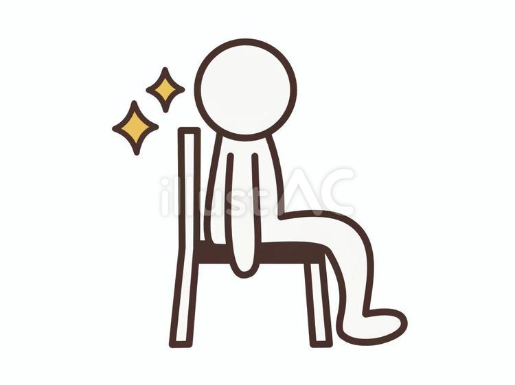 正しい姿勢の人　ピクトグラム　アイコン 正しい,いい,姿勢のイラスト素材