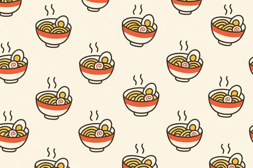 かわいいラーメン柄背景 ラーメン,麺,どんぶり,スープ,ナルト,卵,味玉,和食,中華,食べ物のイラスト素材