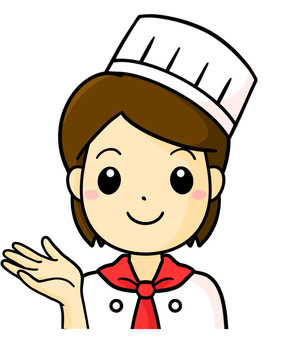 Illustration, female, a pastry, a smile, 