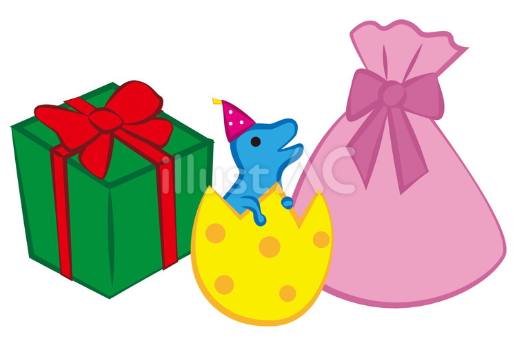 プレゼントと恐竜の赤ちゃん クリスマス,プレゼント,恐竜のイラスト素材