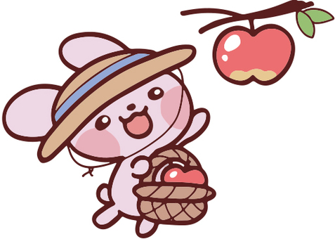 りんご狩りをするうさちゃん うさぎ,秋,りんご狩り,果物狩り,りんご,果物,フルーツ,収穫,果実園,農家のイラスト素材