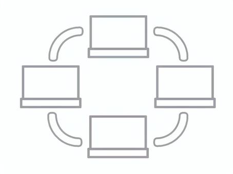 ネットワークイラスト インターネット,ネットワーク,pc,web,ノートpc,パソコン,アイコン,接続,通信,つながりのイラスト素材