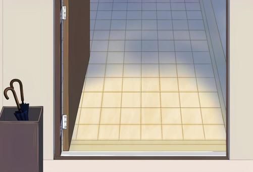 玄関先 玄関,玄関先,室内,夜,扉のイラスト素材