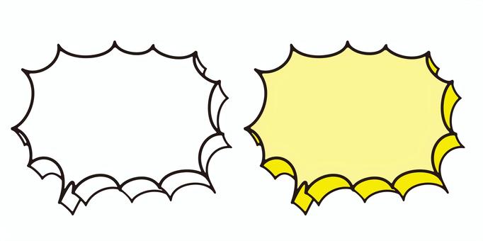 Illustration, konuşma balonu, 3 boyutlu, diken, 