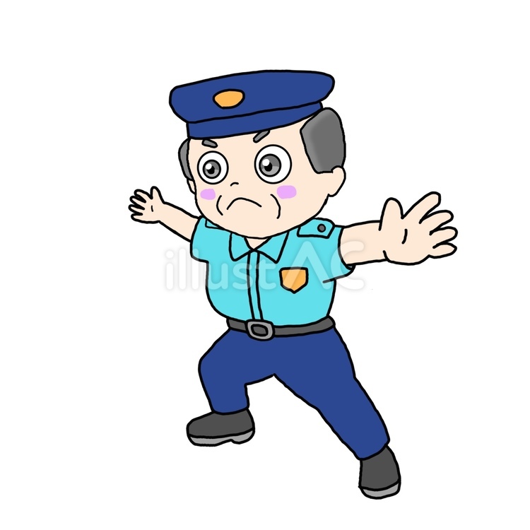 警備員おじいさん 警備員,男性,高齢のイラスト素材