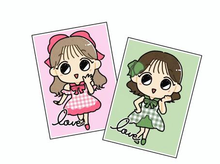 アイドル写真 アイドル,女の子,ブロマイド,二次元,推し活,ポーズ,ウインク,写真,グッズ,かわいいのイラスト素材