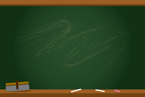 黒板_授業02 黒板,学校,チョーク,カラー,黒板消し,イラストのイラスト素材