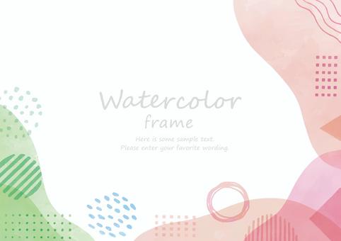 Cute watercolor colorful frame 123, frame, watercolor, background, JPG, PNG and AI