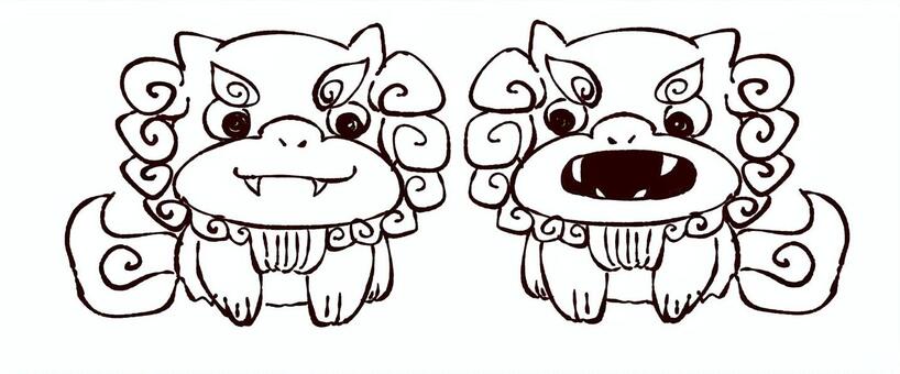 シーサー02 シーサー,沖縄,琉球,郷土,狛犬,うちなー,焼き物,門,置物,お土産のイラスト素材
