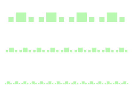 緑の四角模様の装飾ラインセット 四角,ライン,飾り罫,あしらい,横,見出し,仕切り,装飾,緑,ポップのイラスト素材