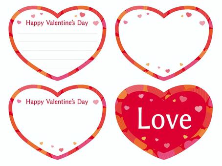 バレンタインハート型カード　赤 バレンタイン,バレンタインデー,ハッピー,ハート,かわいい,おしゃれ,キュート,シンプル,2.14,ロゴのイラスト素材