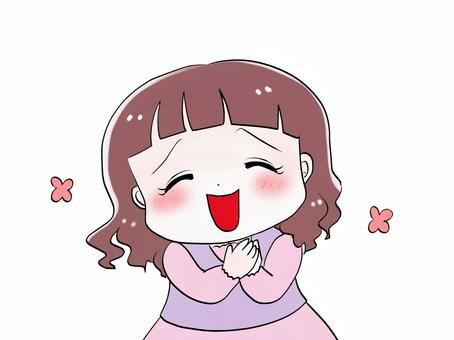 ニコニコ笑顔の女性 笑顔,女性,嬉しい,はしゃぐ,楽しいのイラスト素材