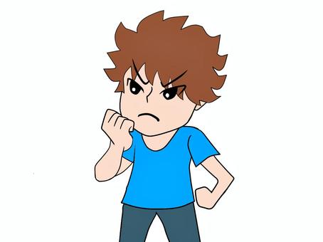 覚悟を決める 覚悟,決意,意気込み,男,気合,決心,やる気,よし！,心構え,男気のイラスト素材