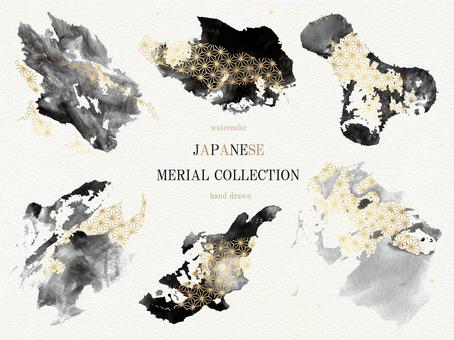 Hemp leaf pattern and ink material collection, JPG, PNG and AI Hemp leaf pattern and ink material collection, और संभाल, ब्रश लेखन, सोना, JPG, PNG and AI