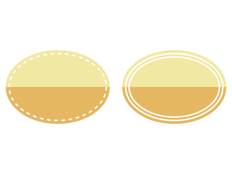 ツートンカラー楕円形ラベル・バッジセット フレーム,楕円,背景,オーバル,ラベル,バッジ,エンブレム,タグ,ツートンカラー,バイカラーのイラスト素材