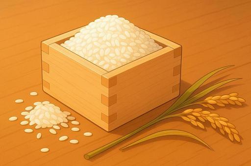 枡に入った米と稲