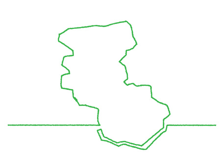 和歌山の一筆書き 和歌山,地図,一筆,線画,手描き,挿絵,ワンポイント,素材,商用可,無料のイラスト素材
